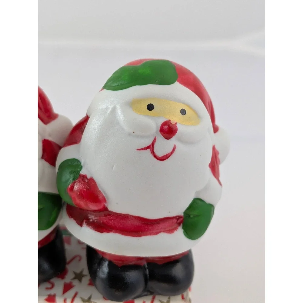 Hand Painted Porcelain Santa Napkin Rings Set of 4 Christmas Holiday Decor Boxed